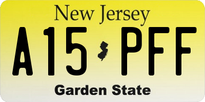NJ license plate A15PFF