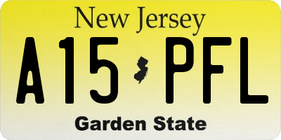 NJ license plate A15PFL