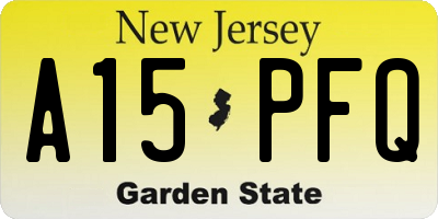 NJ license plate A15PFQ