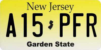 NJ license plate A15PFR