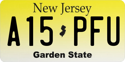 NJ license plate A15PFU