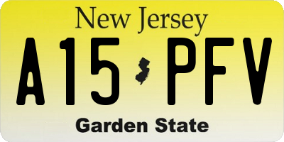 NJ license plate A15PFV