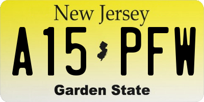 NJ license plate A15PFW