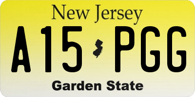 NJ license plate A15PGG