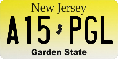 NJ license plate A15PGL