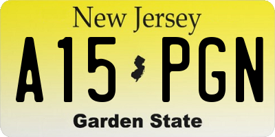 NJ license plate A15PGN