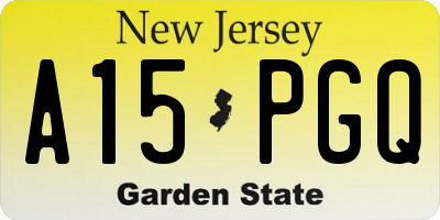 NJ license plate A15PGQ