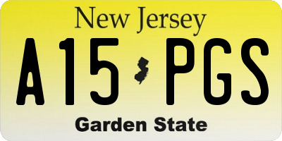 NJ license plate A15PGS
