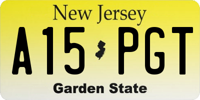 NJ license plate A15PGT