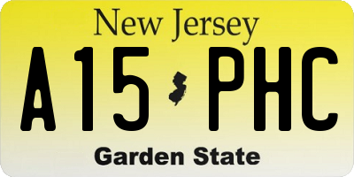 NJ license plate A15PHC
