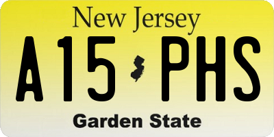 NJ license plate A15PHS