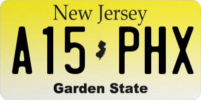 NJ license plate A15PHX