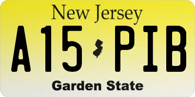NJ license plate A15PIB