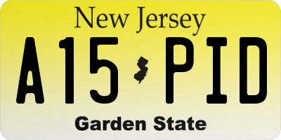 NJ license plate A15PID