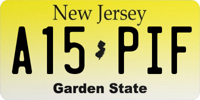 NJ license plate A15PIF