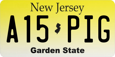 NJ license plate A15PIG
