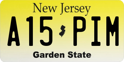 NJ license plate A15PIM