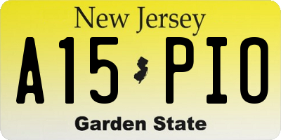 NJ license plate A15PIO