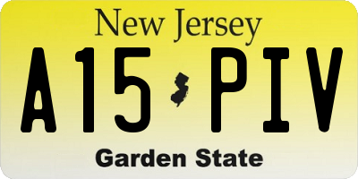 NJ license plate A15PIV