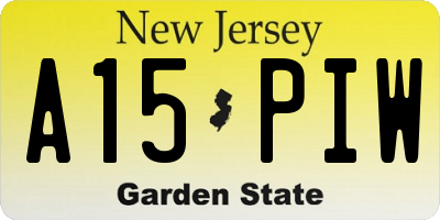 NJ license plate A15PIW