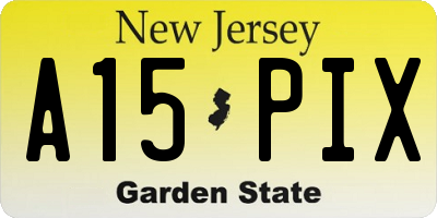 NJ license plate A15PIX