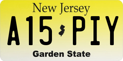 NJ license plate A15PIY
