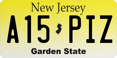 NJ license plate A15PIZ