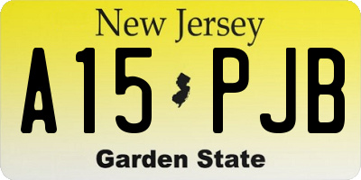 NJ license plate A15PJB