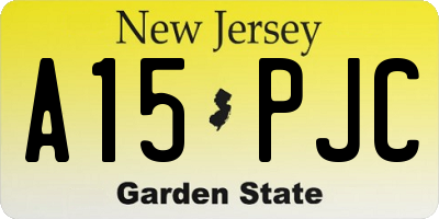 NJ license plate A15PJC