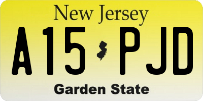NJ license plate A15PJD