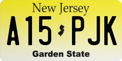 NJ license plate A15PJK
