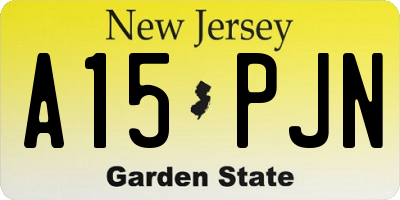 NJ license plate A15PJN