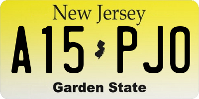 NJ license plate A15PJO