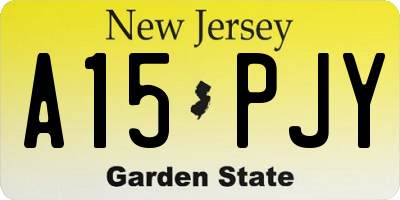 NJ license plate A15PJY
