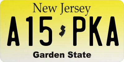 NJ license plate A15PKA