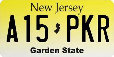 NJ license plate A15PKR