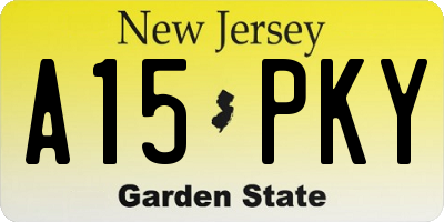 NJ license plate A15PKY