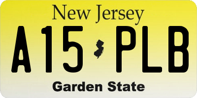 NJ license plate A15PLB