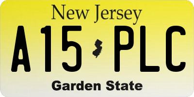 NJ license plate A15PLC