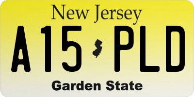 NJ license plate A15PLD