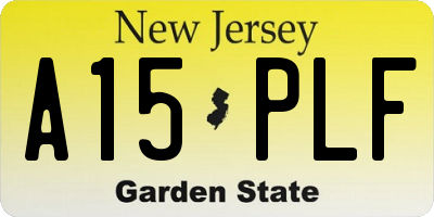 NJ license plate A15PLF