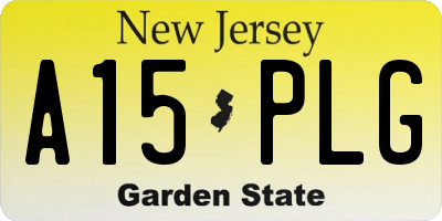 NJ license plate A15PLG