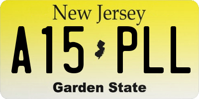 NJ license plate A15PLL