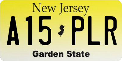 NJ license plate A15PLR