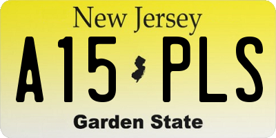NJ license plate A15PLS