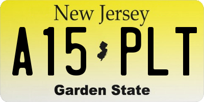 NJ license plate A15PLT