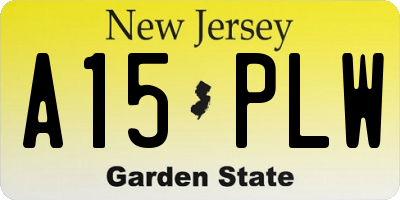 NJ license plate A15PLW