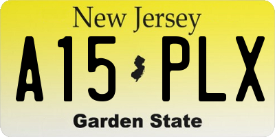 NJ license plate A15PLX