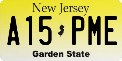 NJ license plate A15PME