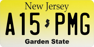 NJ license plate A15PMG